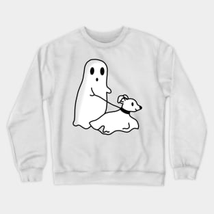 Cartoon Ghost Walking Ghost Dog Crewneck Sweatshirt